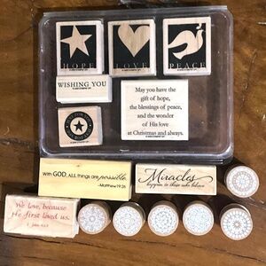15 Rubber Mounted Wood Stamps - Stampin up, Recollections, more